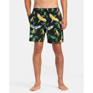 RVCA VA Elastic Waist 17" Drawstring Boardshorts Size Small